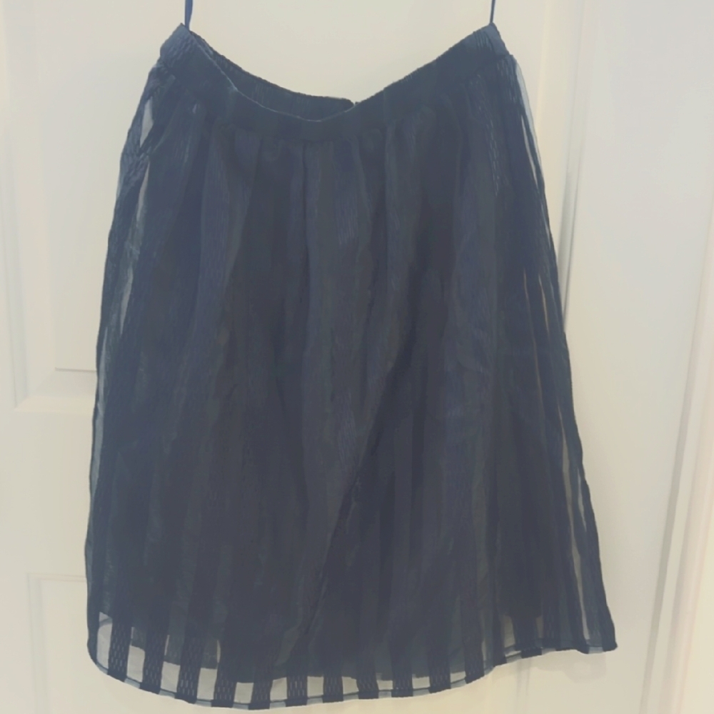 Pure Sugar Dark Dusty Blue Skirt Vintage Fairy Shiny Textured Stripe Skirt